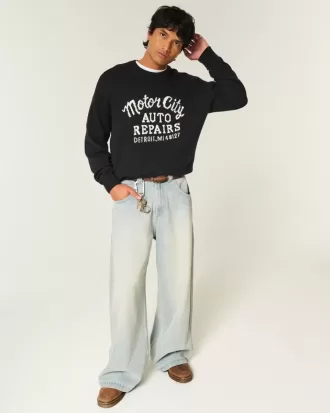 Maglione girocollo con grafica Boxy Motor City Auto Repairs