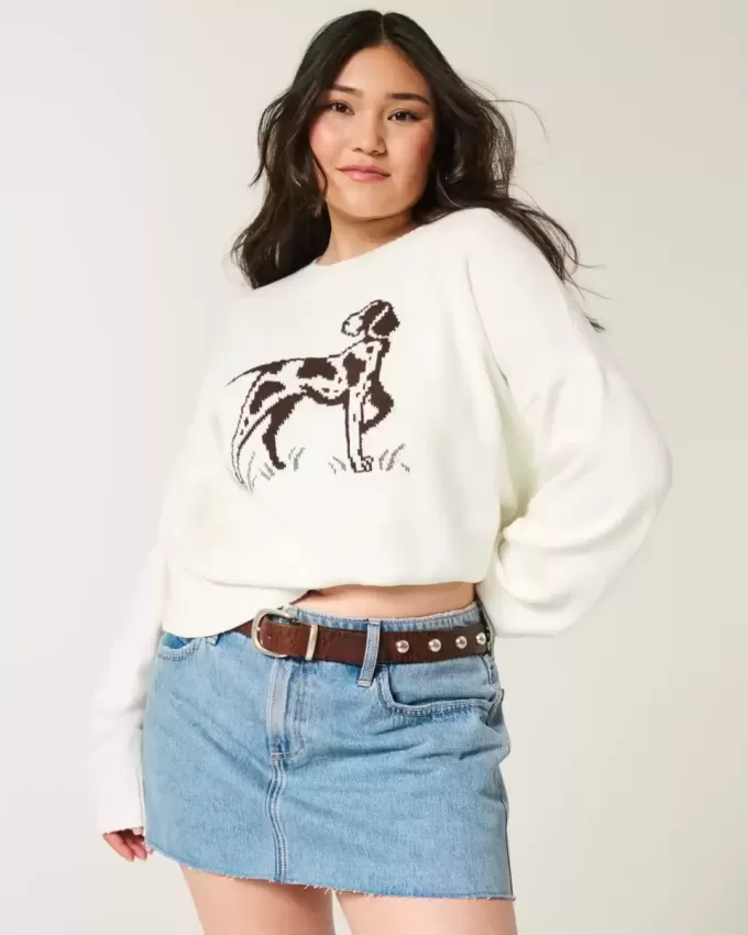 Maglione girocollo con grafica Easy Dog