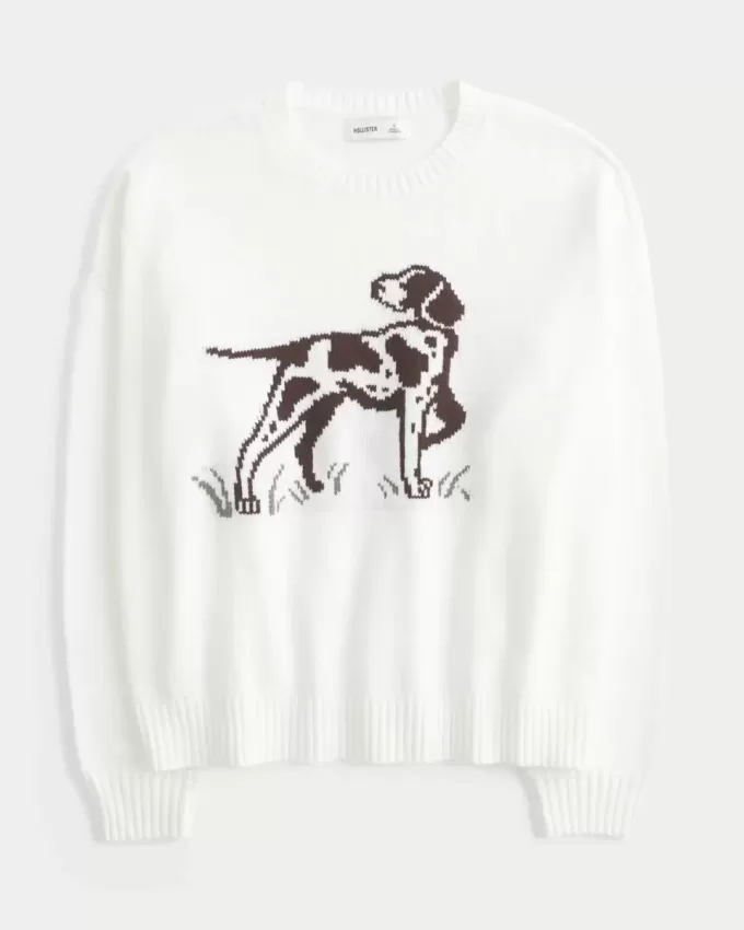 Maglione girocollo con grafica Easy Dog