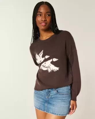 Maglione girocollo con grafica Easy Flying Birds