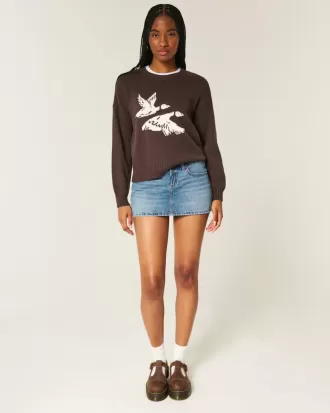 Maglione girocollo con grafica Easy Flying Birds