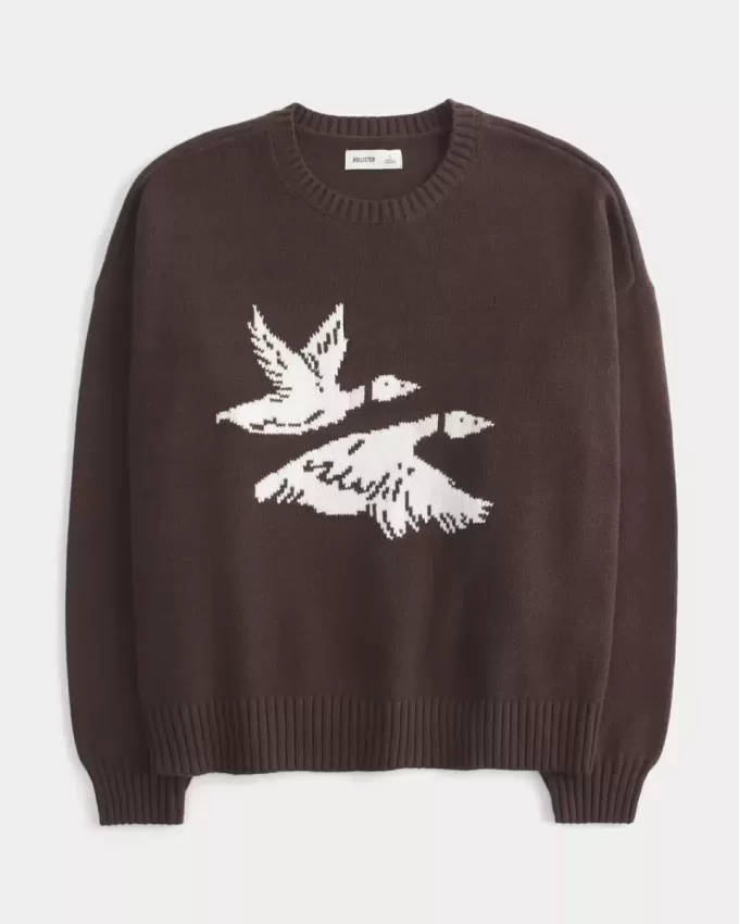 Maglione girocollo con grafica Easy Flying Birds