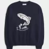 Maglione girocollo con grafica Easy Jumping Fish