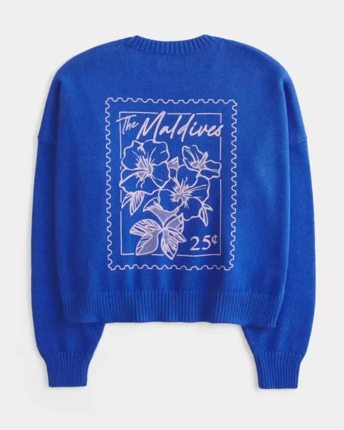 Maglione girocollo con grafica Easy Maldives