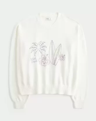 Maglione girocollo con grafica Easy West Coast Beach