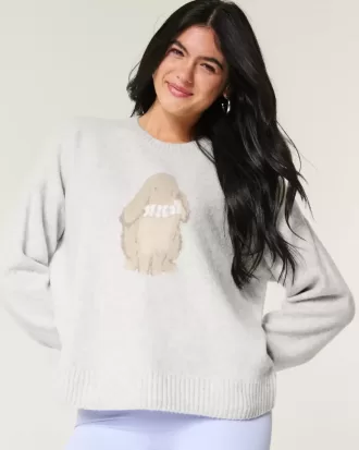 Maglione girocollo con grafica Hollister Comfy Cloud Bunny