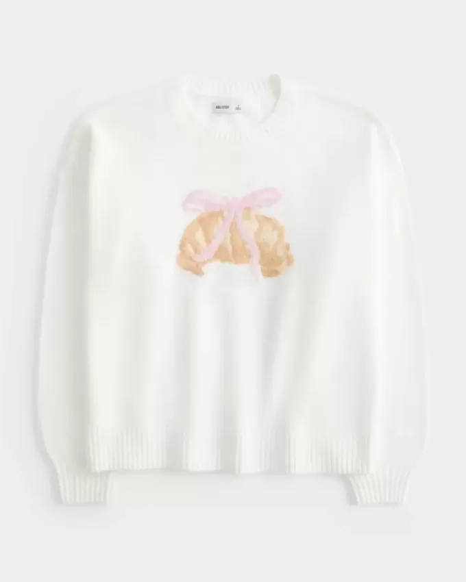 Maglione girocollo con grafica Hollister Comfy Cloud Croissant Maglione girocollo con grafica Hollister Comfy Cloud Croissant