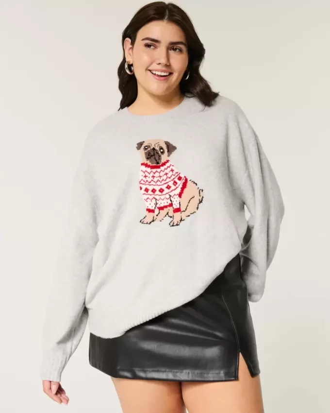 Maglione girocollo con grafica Hollister Comfy Cloud Puppy Maglione girocollo con grafica Hollister Comfy Cloud Puppy