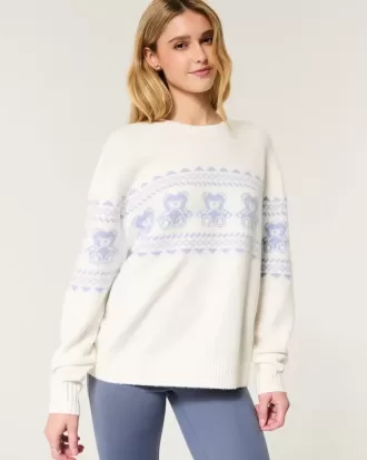Maglione girocollo con grafica Hollister Comfy Cloud Teddy Bear