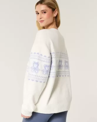 Maglione girocollo con grafica Hollister Comfy Cloud Teddy Bear