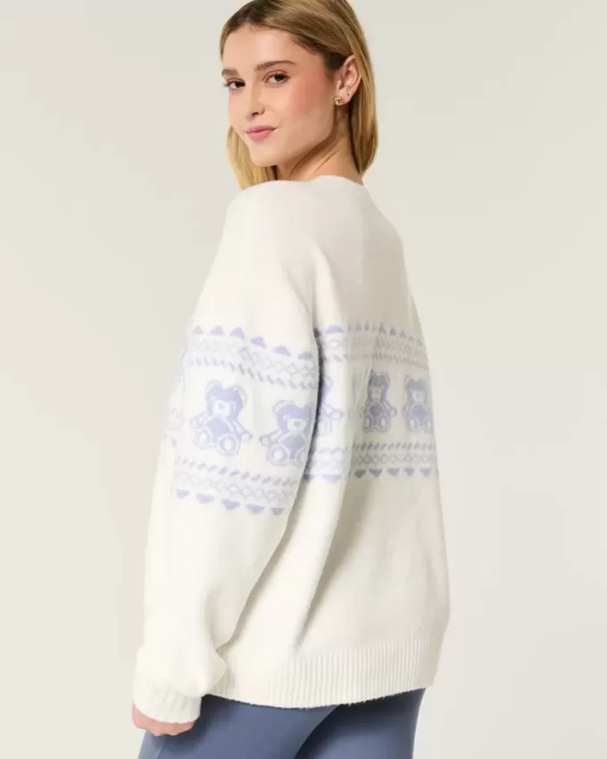 Maglione girocollo con grafica Hollister Comfy Cloud Teddy Bear Maglione girocollo con grafica Hollister Comfy Cloud Teddy Bear