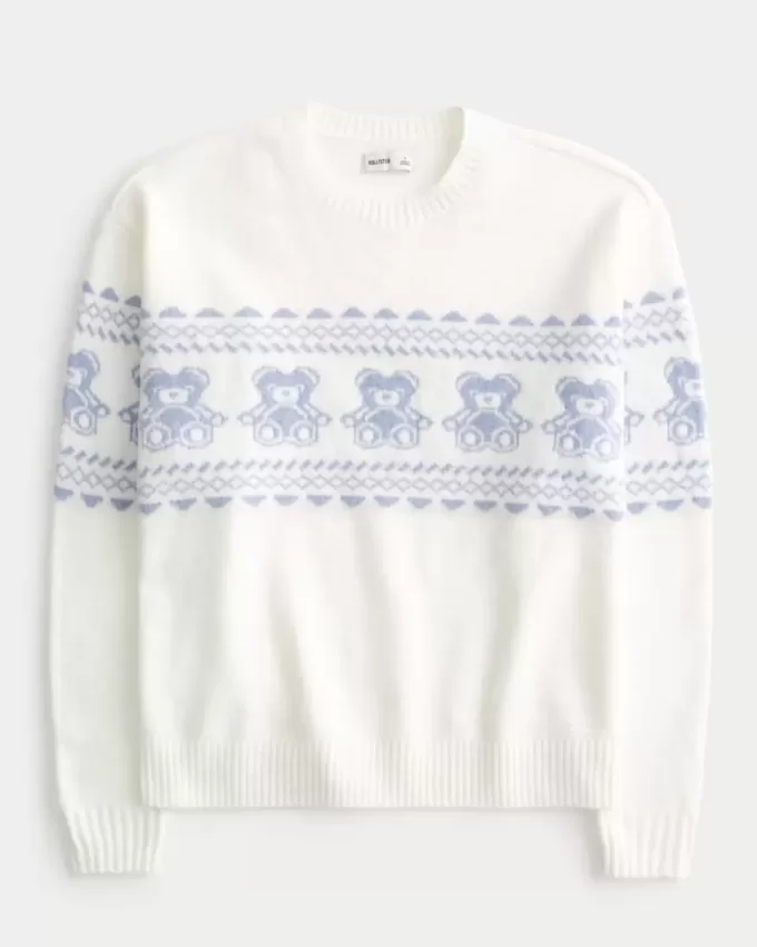 Maglione girocollo con grafica Hollister Comfy Cloud Teddy Bear Maglione girocollo con grafica Hollister Comfy Cloud Teddy Bear
