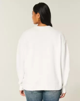 Maglione girocollo con grafica orsetto oversize