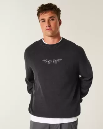 Maglione girocollo con grafica squadrata