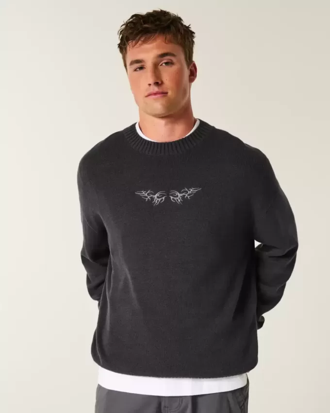 Maglione girocollo con grafica squadrata