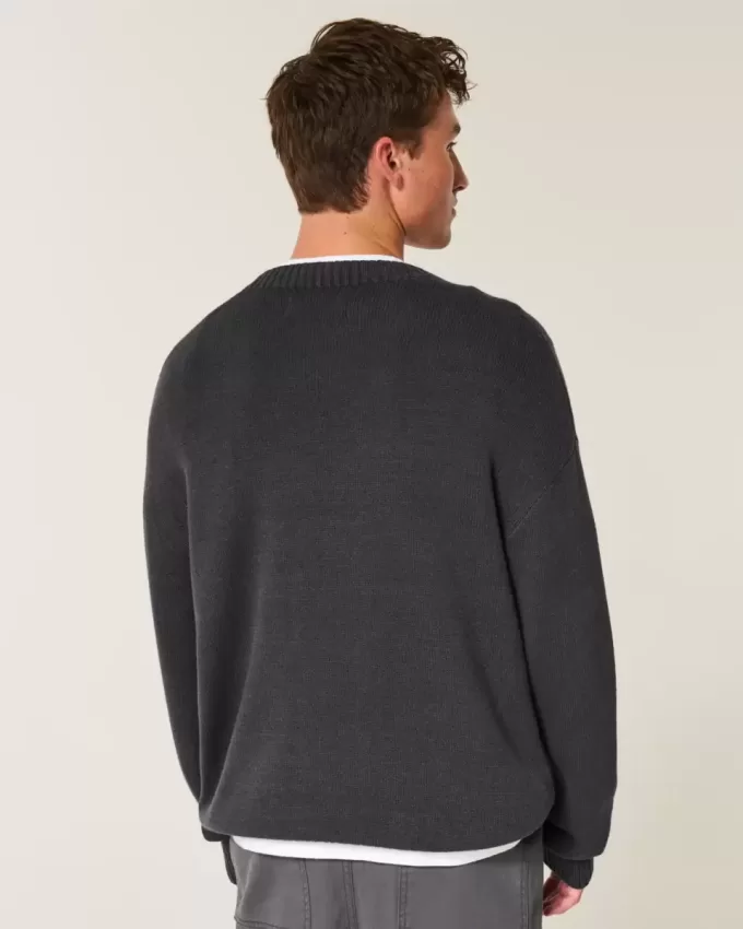 Maglione girocollo con grafica squadrata