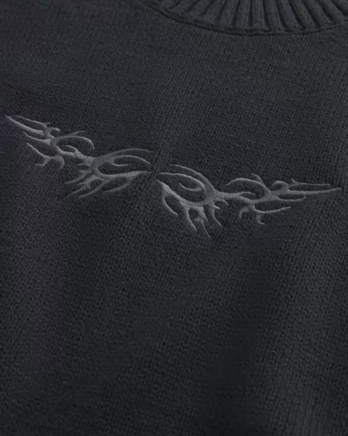 Maglione girocollo con grafica squadrata