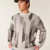 Maglione girocollo con motivo squadrato