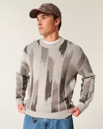 Maglione girocollo con motivo squadrato