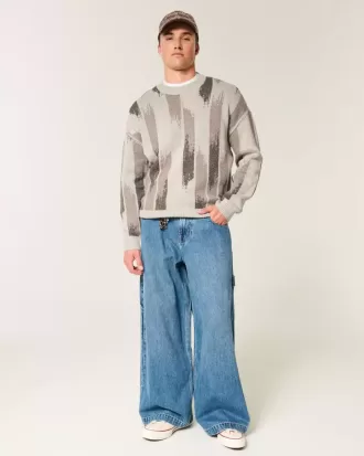 Maglione girocollo con motivo squadrato