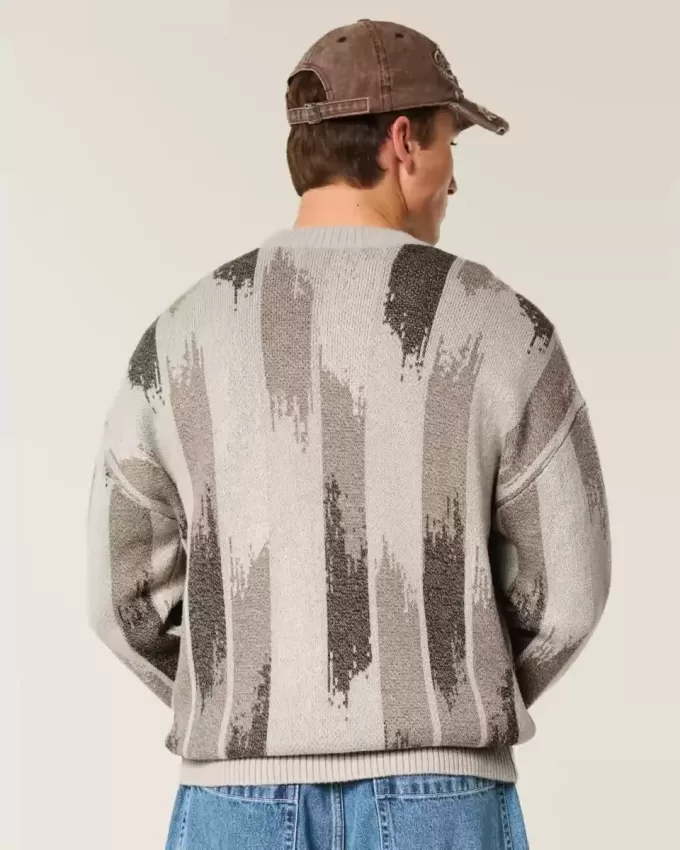 Maglione girocollo con motivo squadrato