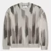 Maglione girocollo con motivo squadrato