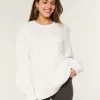Maglione girocollo in maglia a trecce Comfy Cloud di Hollister Maglione girocollo in maglia a trecce Comfy Cloud di Hollister