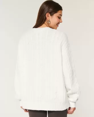 Maglione girocollo in maglia a trecce Comfy Cloud di Hollister