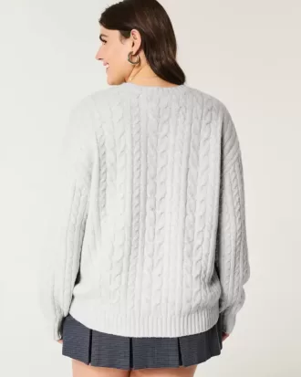 Maglione girocollo in maglia a trecce Comfy Cloud di Hollister