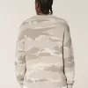 Maglione girocollo mimetico squadrato