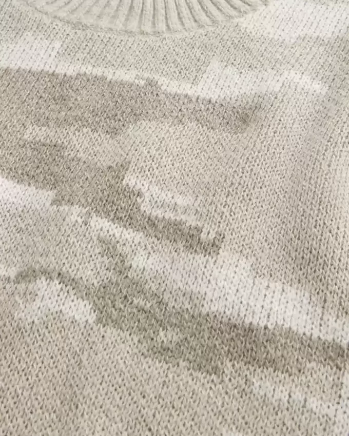 Maglione girocollo mimetico squadrato