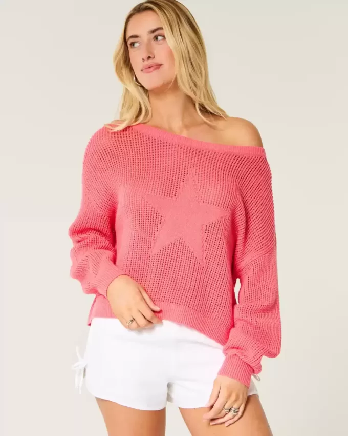 Maglione girocollo morbido con grafica Easy Stitchy Maglione girocollo morbido con grafica Easy Stitchy