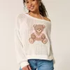 Maglione girocollo morbido con grafica Easy Stitchy Maglione girocollo morbido con grafica Easy Stitchy