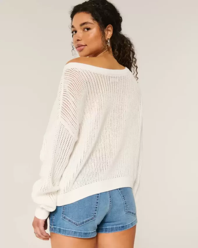 Maglione girocollo morbido con grafica Easy Stitchy Maglione girocollo morbido con grafica Easy Stitchy
