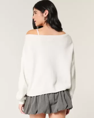Maglione Hollister Comfy Cloud Easy con stampa a cervo e spalle scoperte