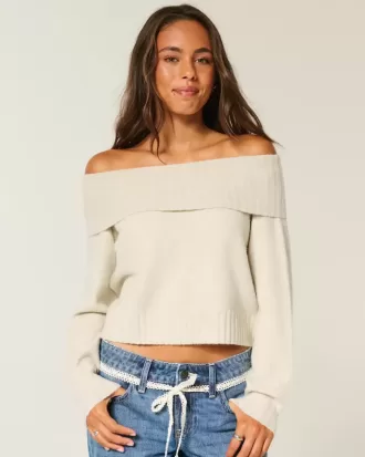 Maglione Hollister Comfy Cloud Foldover con spalle scoperte