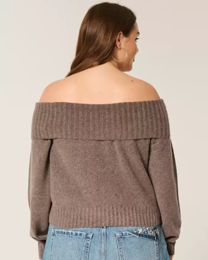 Maglione Hollister Comfy Cloud Foldover con spalle scoperte Maglione Hollister Comfy Cloud Foldover con spalle scoperte