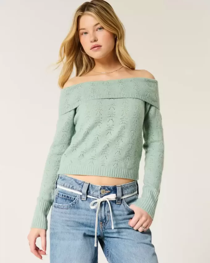 Maglione Hollister Comfy Cloud Stitchy con spalle scoperte