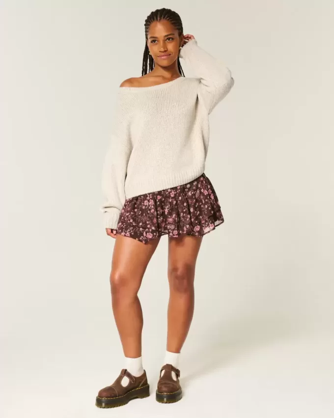 Maglione largo con spalle scoperte