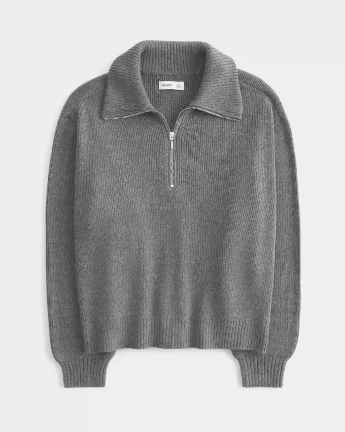 Maglione oversize con mezza zip Maglione oversize con mezza zip