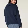 Maglione oversize con mezza zip e bandiera americana Maglione oversize con mezza zip e bandiera americana