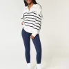 Maglione oversize con mezza zip e grafica