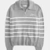 Maglione oversize con mezza zip e grafica