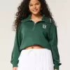Maglione oversize con mezza zip e grafica NYC