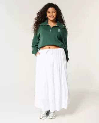 Maglione oversize con mezza zip e grafica NYC