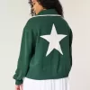 Maglione oversize con mezza zip e grafica NYC