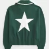 Maglione oversize con mezza zip e grafica NYC