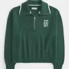 Maglione oversize con mezza zip e grafica NYC