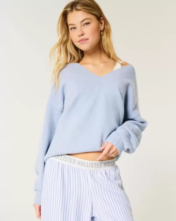 Maglione oversize con scollo a V Comfy Cloud di Hollister