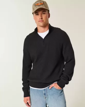 Maglione squadrato con cerniera a un quarto
